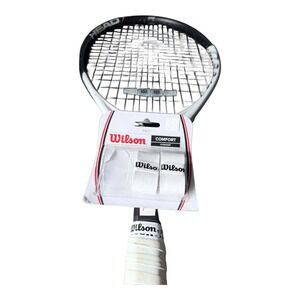 Head Geo Speed Tennis Racquet Adult 4 3/8 Grip White Black Wilson Overgrip